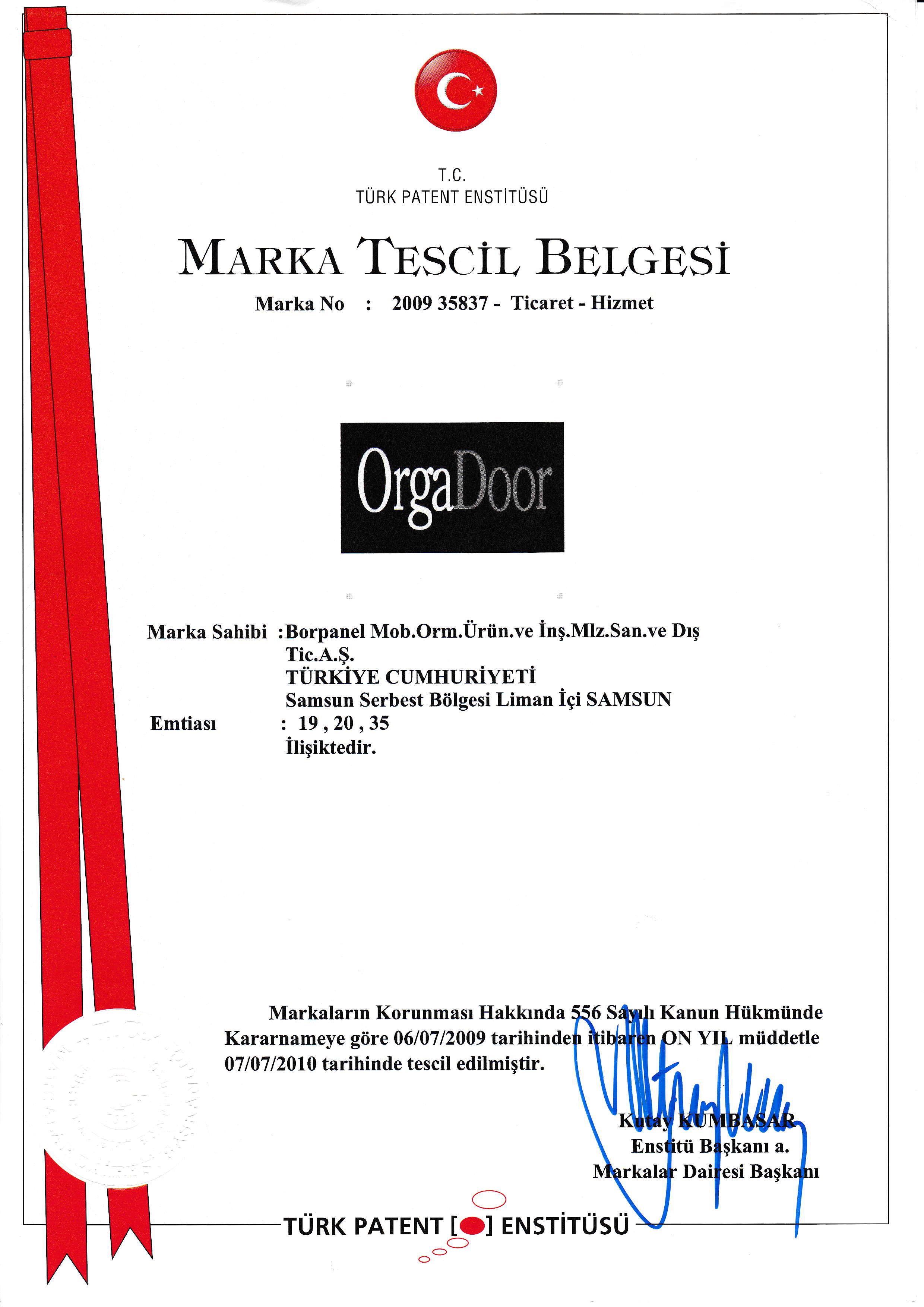 ORGADOOR MARKA TESCİL